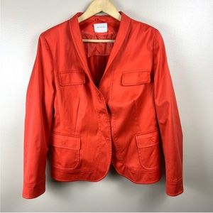 Akris Punto Blazer Jacket. Size 14. Coral Orange.